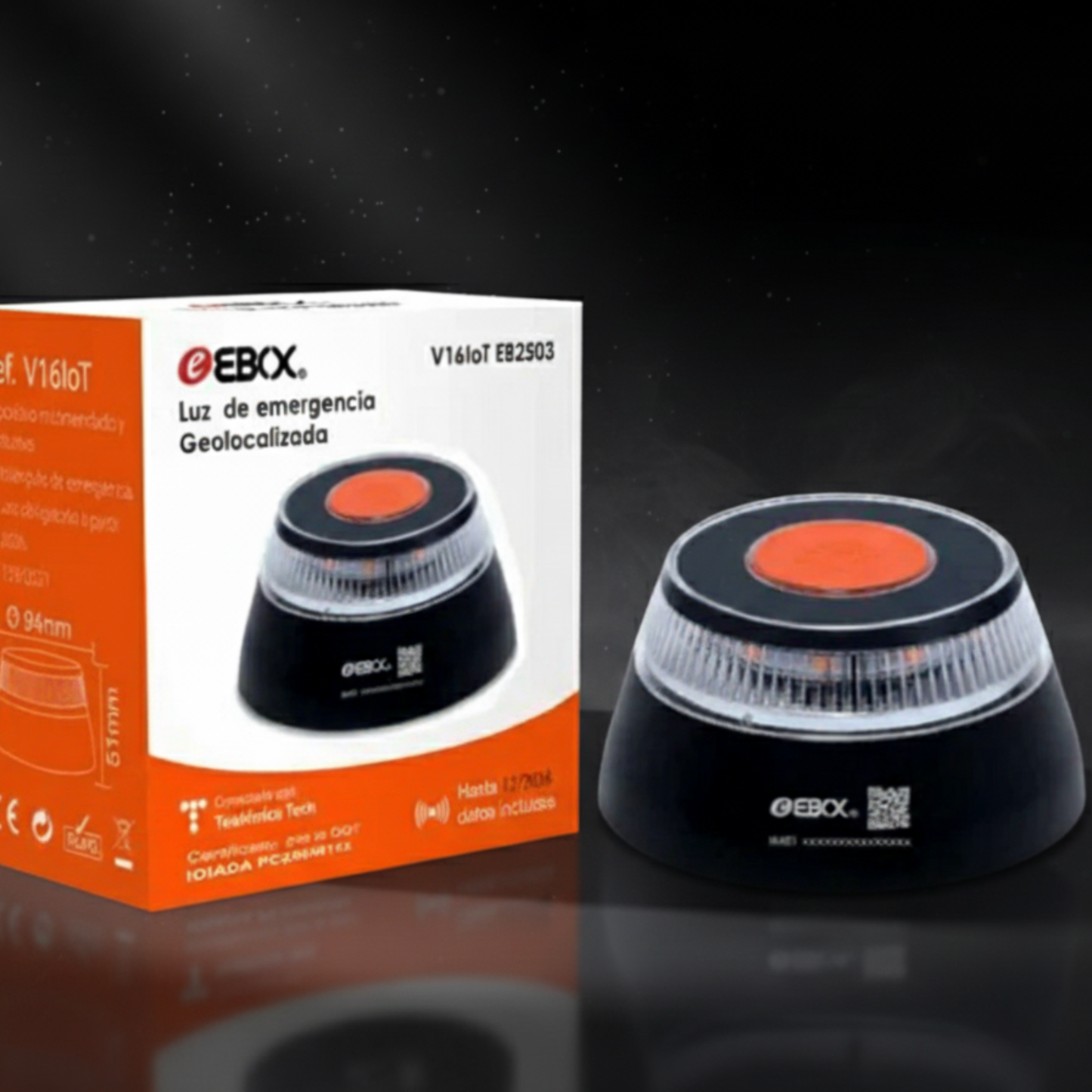 Baliza V16 eBOX Conectada DGT 3.0 Ley 2026 PRO